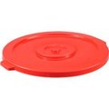 Global Equipment Plastic Trash Can Lid - 44 Gallon Red XDW-L44RD